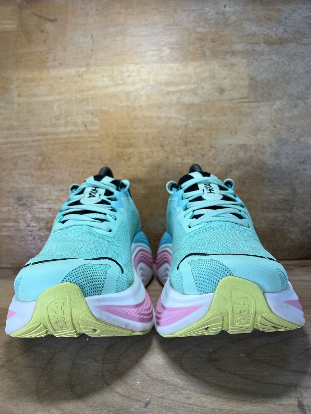 Hoka One One Skyward X Womens Size 8 Running Shoes Sneakers Mint/Blue Spark - Picture 2 of 12